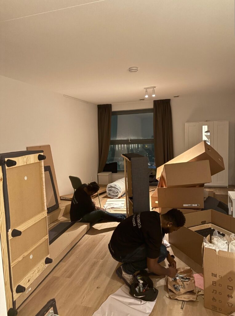 Assembly of furniture
